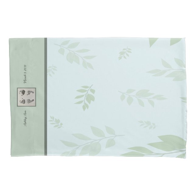 Your Babies Foot Prints   Pillow Case (Front)