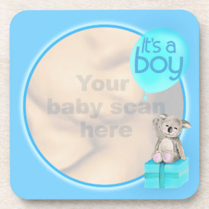 Your baby photo "It's a boy" set of 6 coasters