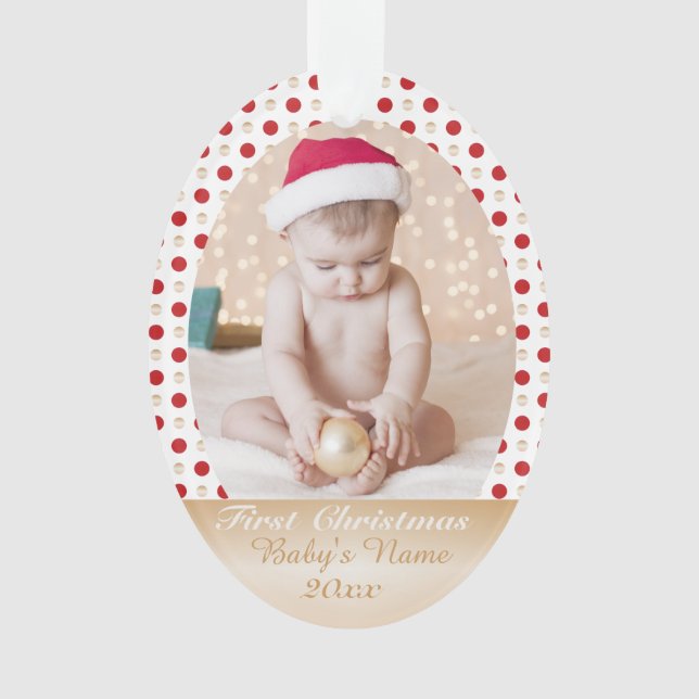 Your Baby's First Christmas- custom photo memorie Ornament (Front)