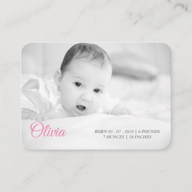 your baby's photo & name business card (Front)