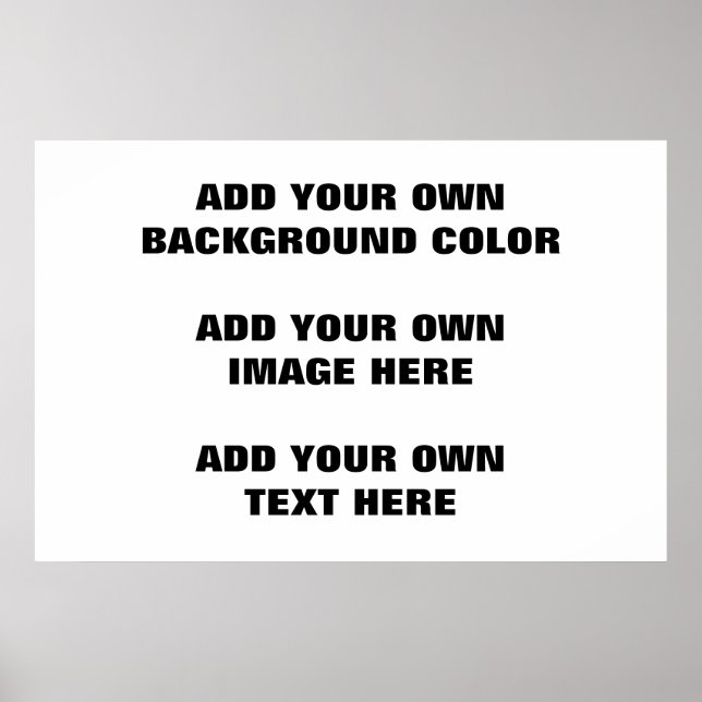 Your background colour, your image, your own text poster (Front)