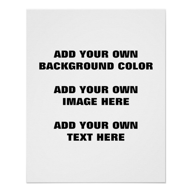 Your background colour, your image, your own text poster (Front)