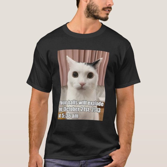 Your Balls Will Explode Funny Cat Oddly Specific M T-Shirt (Front)
