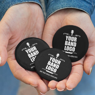 Your Band Logo - Choose Your Background Colour 6 Cm Round Badge