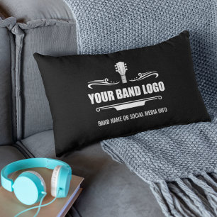 Your Band Logo - Choose Your Background Colour Lumbar Cushion