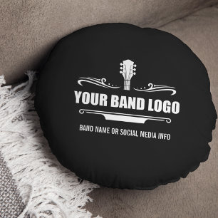 Your Band Logo - Choose Your Background Colour Round Cushion