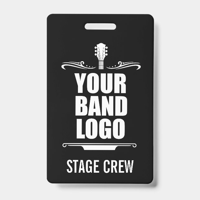 Your Band Logo Stage Crew ID Badge (Front)