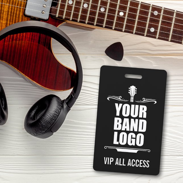 Your Band Logo VIP ID Badge (Customize to change background color or add more text to back.)