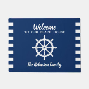 Your Beach House Nautical Ships Wheel Helm Doormat