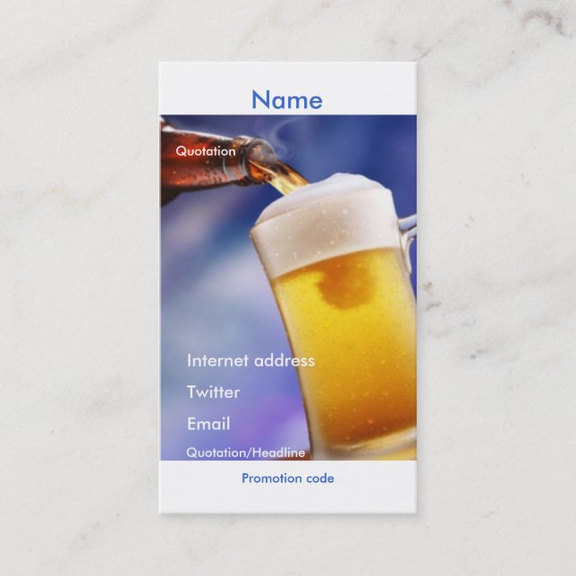 Your beer promotional card (Front)