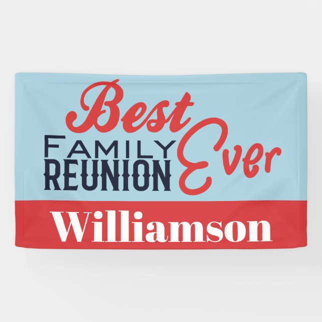 Your Best Family Reunion Ever Blue BBQ Banner (Horizontal)