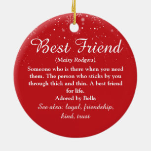 Your Best Friend Definition Merry Christmas Red Ceramic Tree Decoration