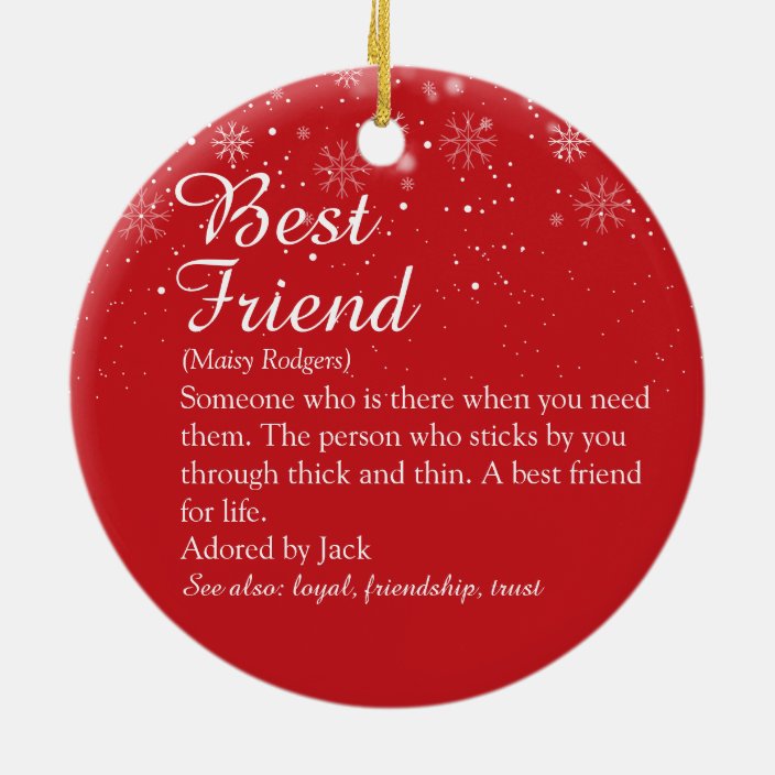 Your Best Friend Definition Merry Christmas Red Christmas Ornament