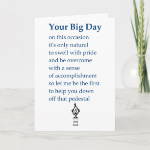 Your Big Day - a funny congratulations poem Card