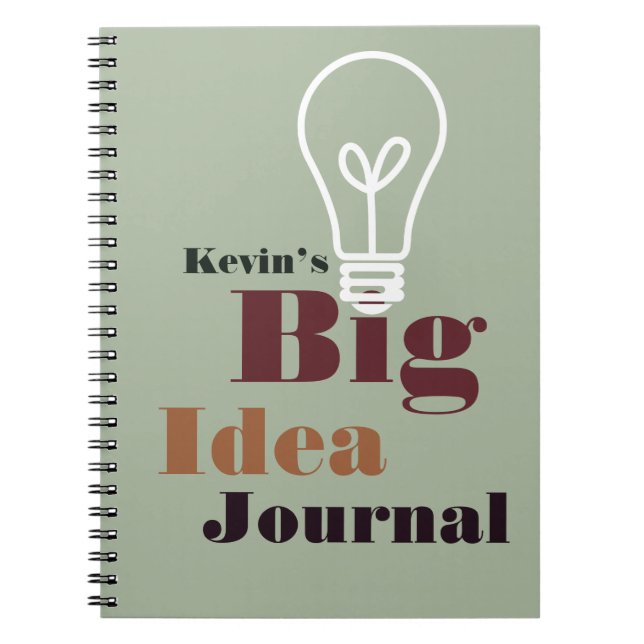 Your big idea journal modern light bulb grey (Front)