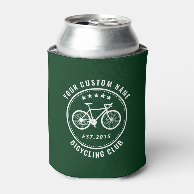 Your Bike Club Family Location Name Forest Green Can Cooler (Can Front)