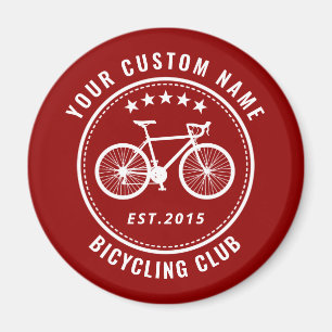 Your Bike Club Family or Location Name Custom Red Magnet