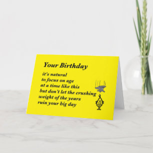 Your Birthday - a funny birthday poem Card
