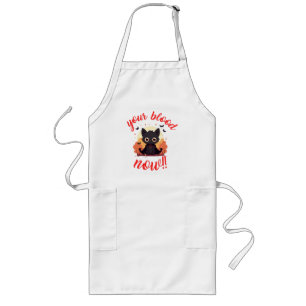 YOUR BLOOD NOW!! - Vampire kitten Long Apron