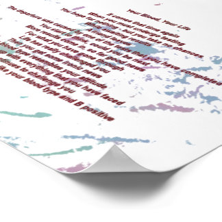 Your Blood, Your Life 12cm x 17cm Value Poster