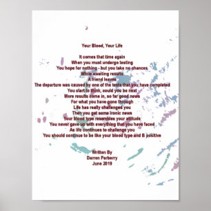 Your Blood, Your Life 21cm x 28cm Value Poster