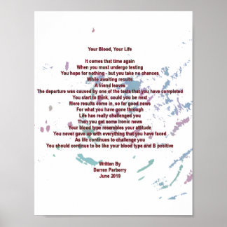 Your Blood, Your Life 21cm x 28cm Value Poster