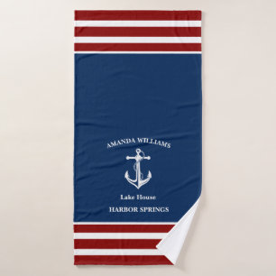 Your Boat Name Anchor Bath Towel Set