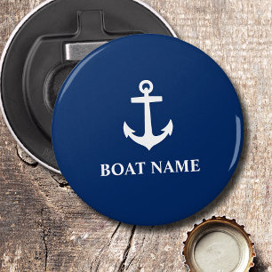 Your Boat Name Anchor Blue Bottle Opener