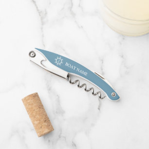 Your Boat Name Anchor Blue Corkscrew