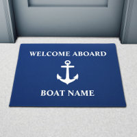 Your Boat Name Anchor Blue Welcome Aboard