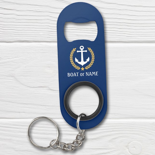 Your Boat Name Anchor Gold Style Laurel Blue (Creator Uploaded)