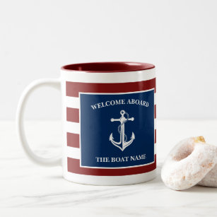 Your Boat Name Anchor Two-Tone Coffee Mug