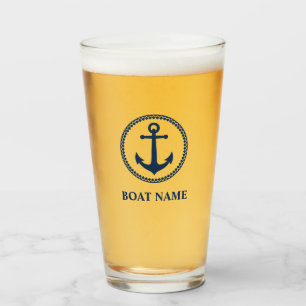 Your Boat Name Blue Sea Anchor sa0a Glass
