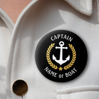 Your Boat Name Captain Anchor Gold Laurel Black