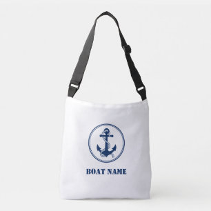 Your Boat Name Cross Body Tote Rope & Anchor
