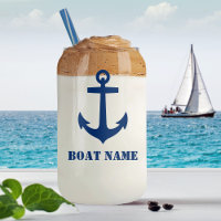 Your Boat Name Nautical Anchor Navy Blue