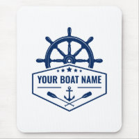 Your Boat Name Nautical Anchor Oars Helm Wheel