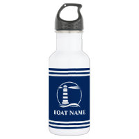 Your Boat Name Nautical Lighthouse Striped