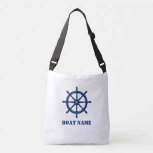 Your Boat Name Nautical Ships Wheel Helm Crossbody Bag