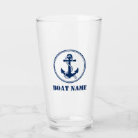 Your Boat Name Navy Blue Rope & Anchor