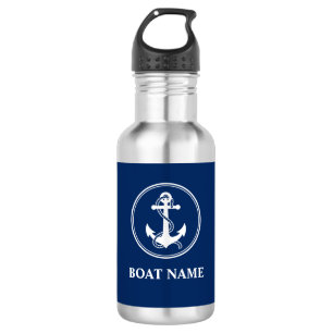 Your Boat Name Rope & Anchor Blue 532 Ml Water Bottle