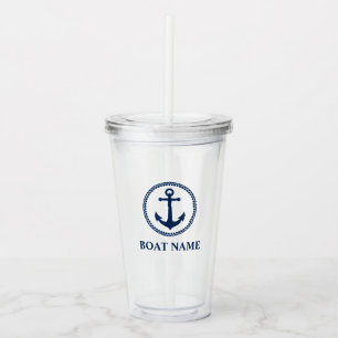 Your Boat Name Sea Anchor Acrylic Tumbler