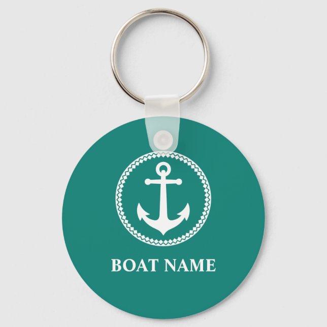 Your Boat Name Sea Anchor sa0a Key Ring (Front)