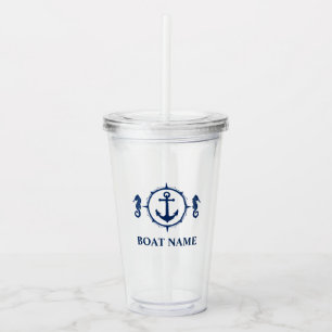 Your Boat Name Seahorse Anchor Acrylic Tumbler