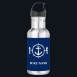 Your Boat Name Seahorse Anchor Blue 532 Ml Water Bottle<br><div class="desc">Your Boat Name Seahorse Anchor Blue Water Bottle</div>