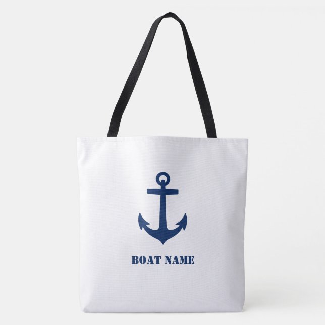 Your Boat Name Tote Stylish Large Anchor sh0d (Front)