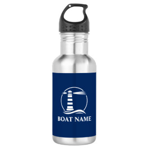 Your Boat Name with Nautical Lighthouse 532 Ml Water Bottle