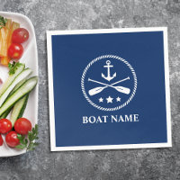 Your Boat or Name Anchor Oars & Stars Navy Blue