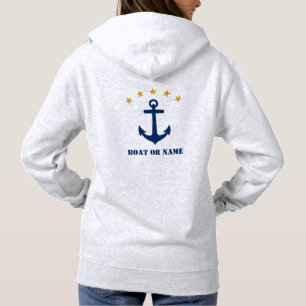 Your Boat or Name Classic Anchor Navy Gold Stars Hoodie