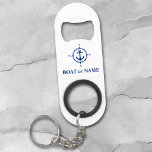Your Boat or Name Nautical Compass Anchor White<br><div class="desc">Your Personalized Name or Boat Name with a Nautical Compass and Anchor in Navy Blue on a Stylish White Bottle Opener.</div>